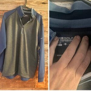 Nike Golf Performance Gray and Blue Pullover